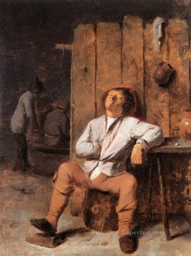 退屈に眠っているバロックの田園生活 アドリアン・ブラウワー Oil Paintings